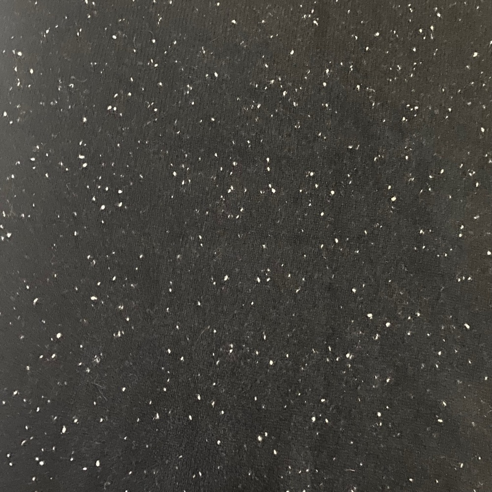 Bloomingdales black cashmere short sleeve blouse top with white speckles M - Picture 4 of 7